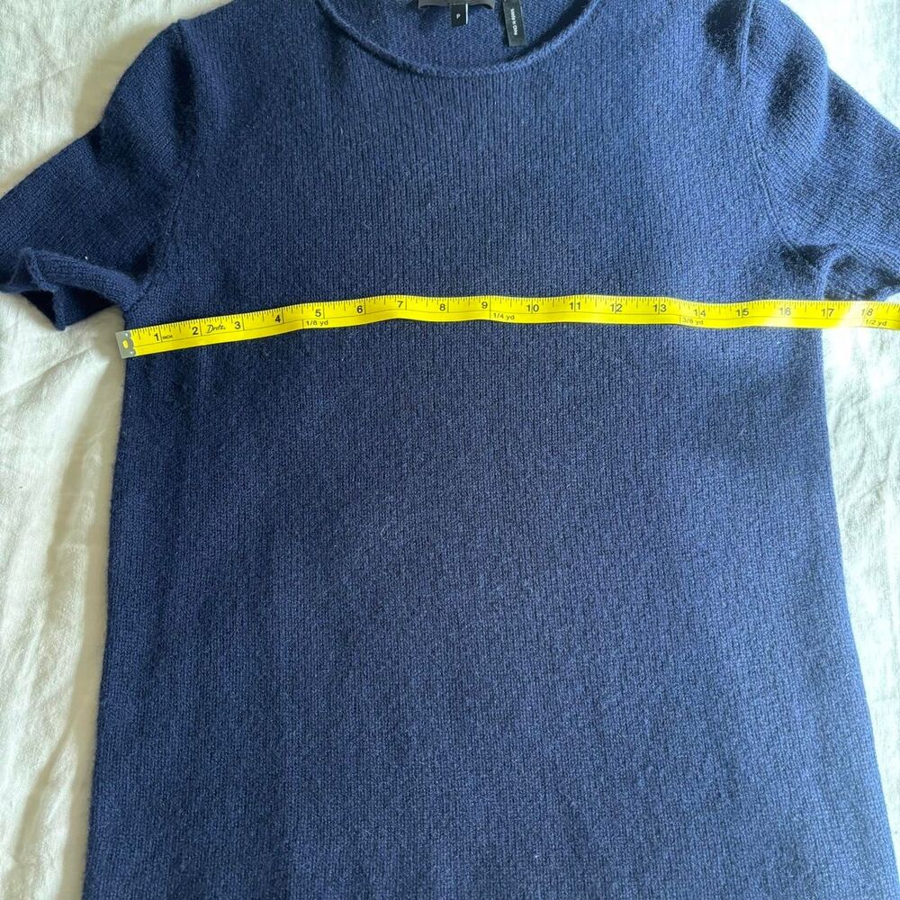 Theory Cashmere Short Sleeve Crew Neck Shirt Navy Size P - Picture 4 of 8